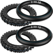 ZMCYNG front view of 2.50x10 tire showing tread for improved traction