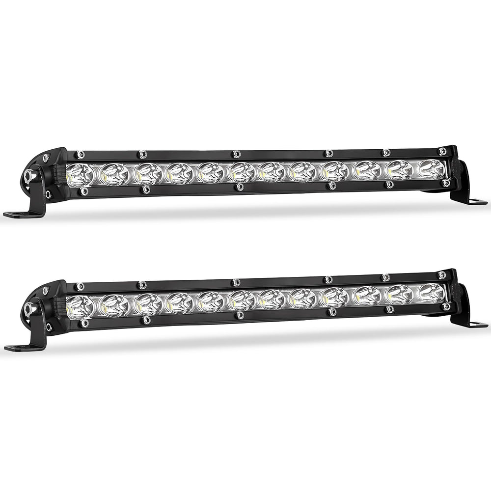 Zmoon front view of both 12-inch light bars showing bright even illumination benefit