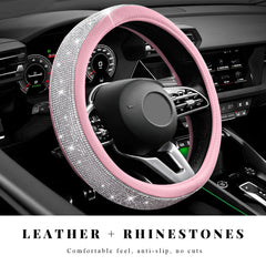 ZNDAW installed steering wheel cover in car interior providing elegant personalized look