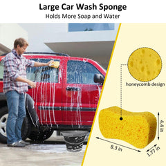ZODISTORE chenille wash mitt and sponge close-up showing soft fibers for paint-safe cleaning
