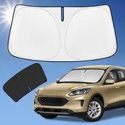 ZOIBV front view of sunshade fitted to Ford Escape windshield for full coverage