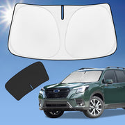 ZOIBV front view on Forester windshield showing full coverage and cooling benefit
