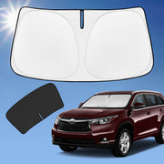 ZOIBV front view on Highlander windshield showing full coverage and protection