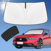 ZOIBV front view of sun shade on windshield showing full coverage and protection