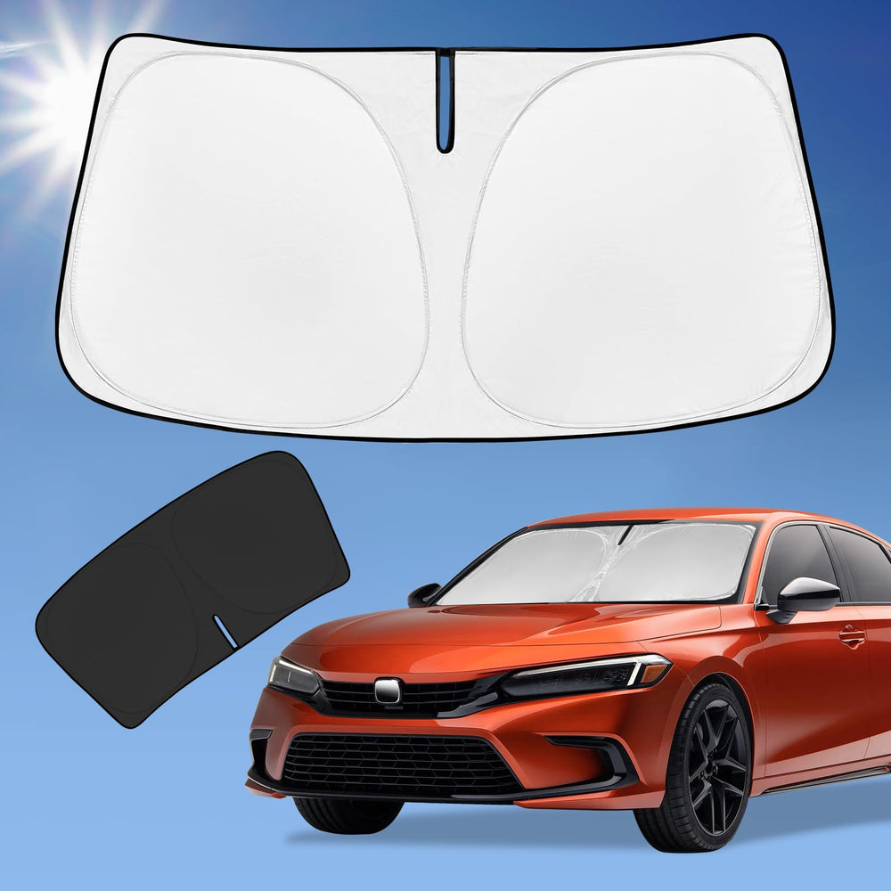 ZOIBV front view on a Honda Civic showing full windshield coverage and sun protection