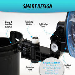 ZONETECH suction lever close-up showing secure mount and vibration resistance