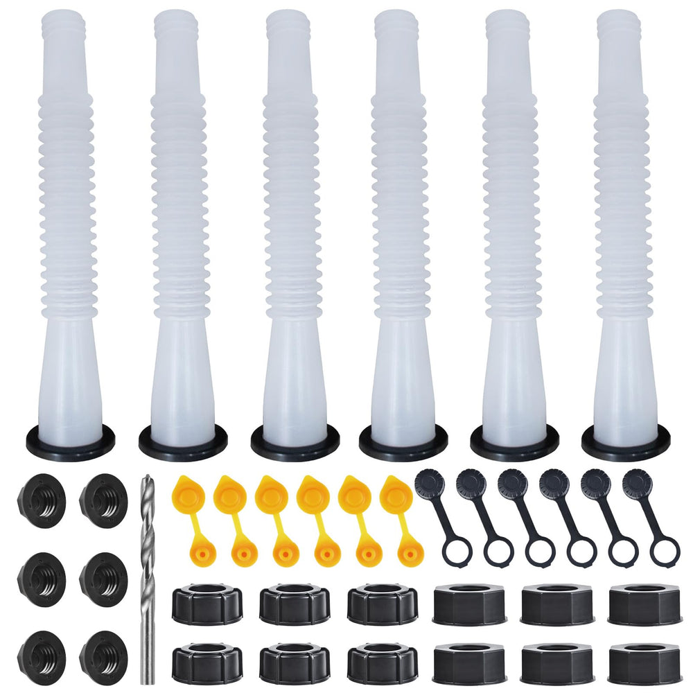 Zoolowua front packaging showing six white replacement gas spouts and collars for quick refit