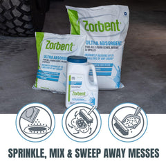 Zorbent lifting liquid from carpet to reduce staining and simplify removal