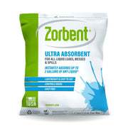Zorbent front packaging 10 quart bag showing product and capacity benefit
