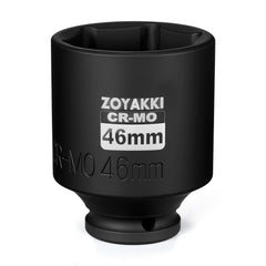 zoyakki front view of 46mm socket showing hex mouth and deep well for durable gripping