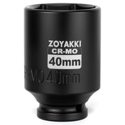 ZOYAKKI front view of 40mm impact socket showing shape and size for accurate selection