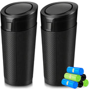 ZSZJOLCT front view of both black trash cans showing compact storage benefit