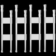 Zubebe front view shows four sets of rods and packaging, secure storage benefit