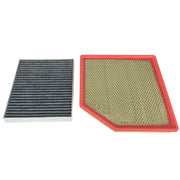 ZUVELLO front packaging showing engine and cabin filter set, easy identification benefit