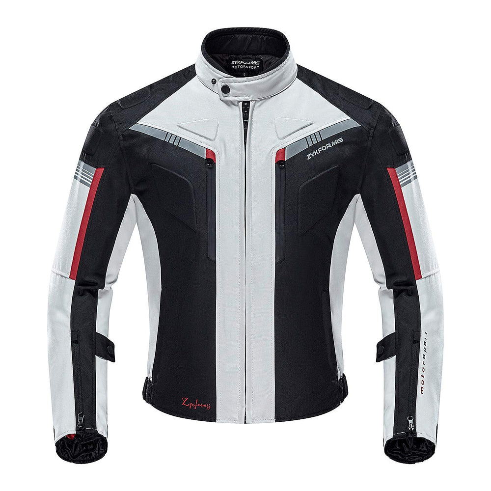 Zyxformis front view jacket showing pockets and fit for safe riding