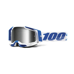 100% Racecraft 2 front profile with Isola Mirror Silver lens showing wide view and reduced glare