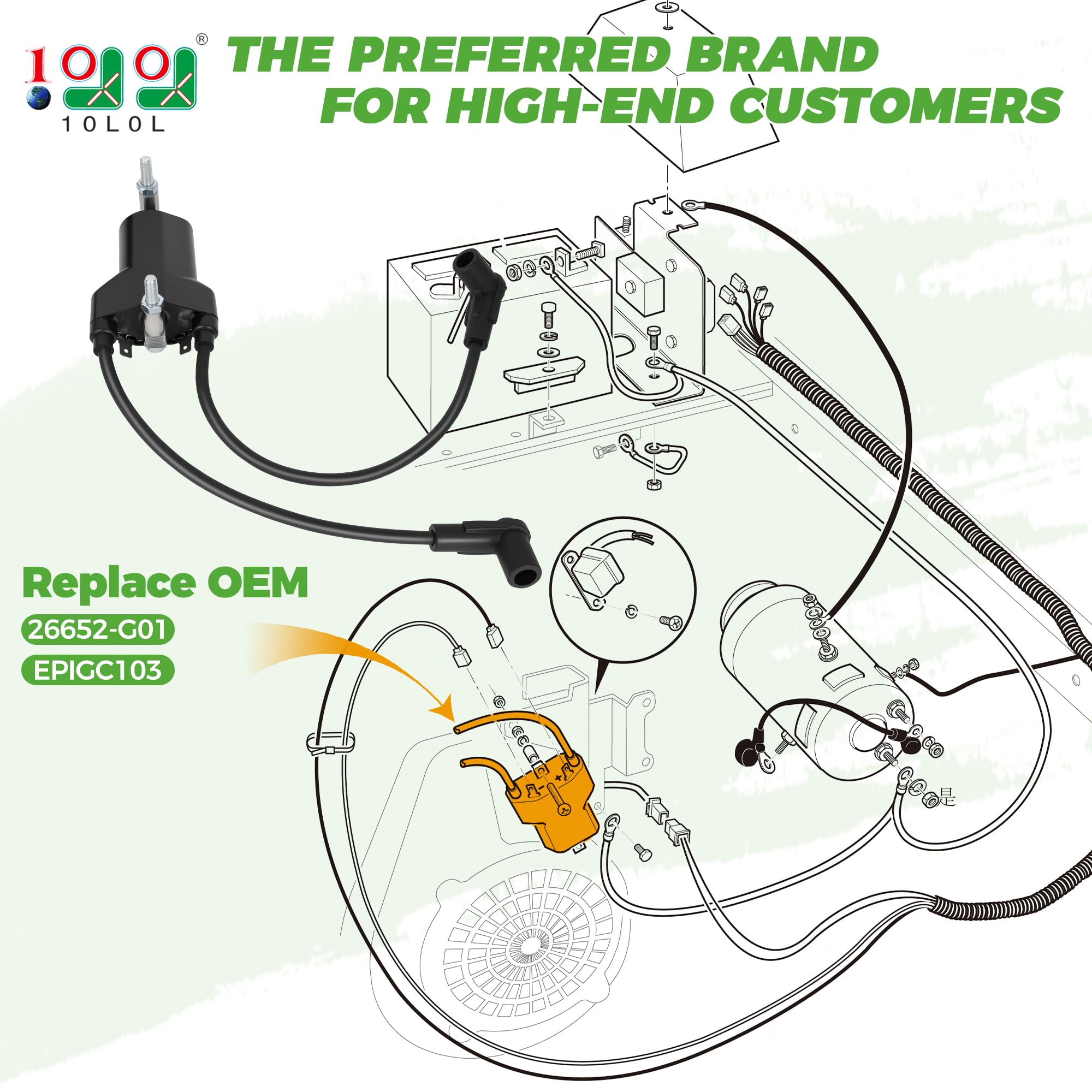 10L0L ignition coil connector detail enabling plug-and-play installation