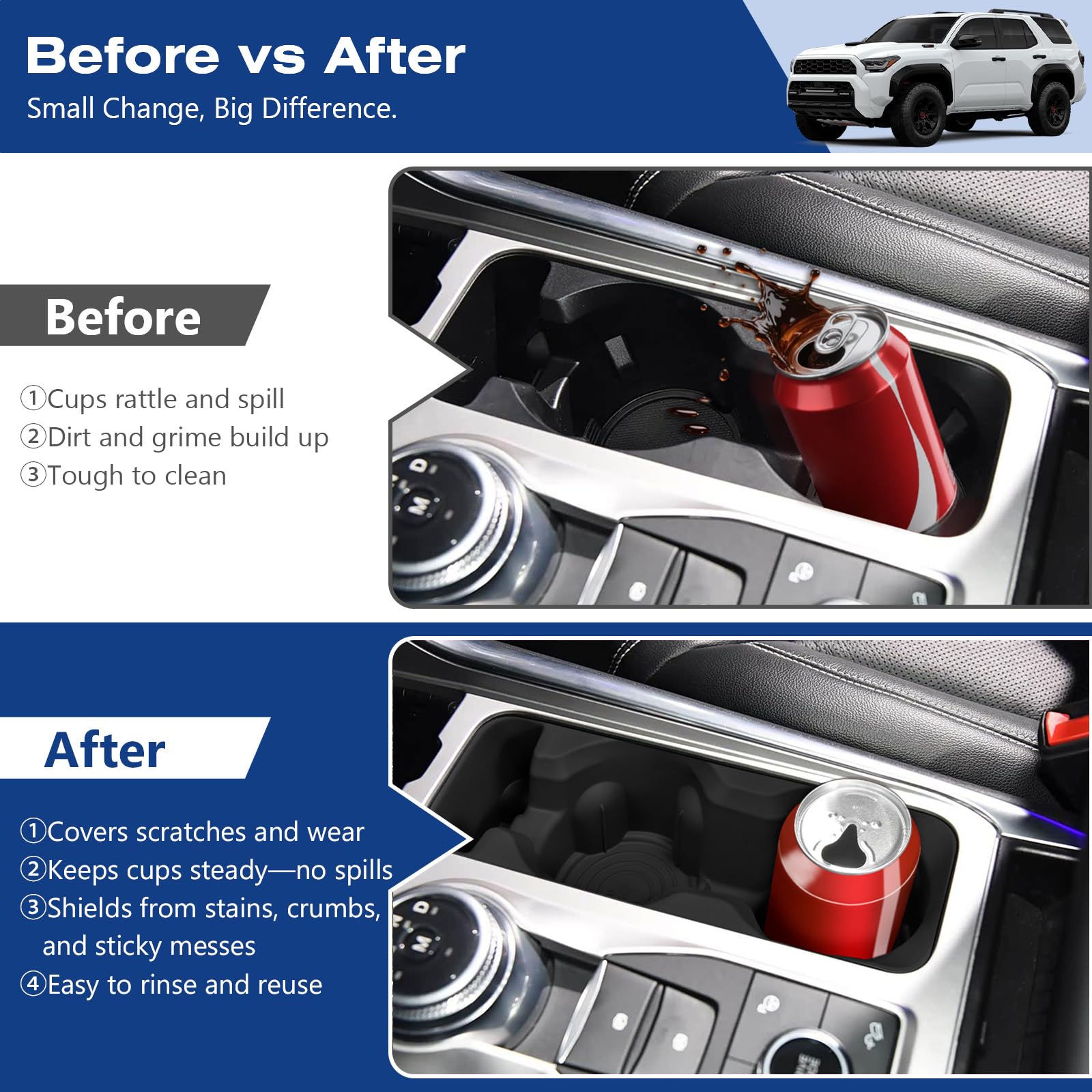 1797 cup holder insert installed in Explorer center console for stability
