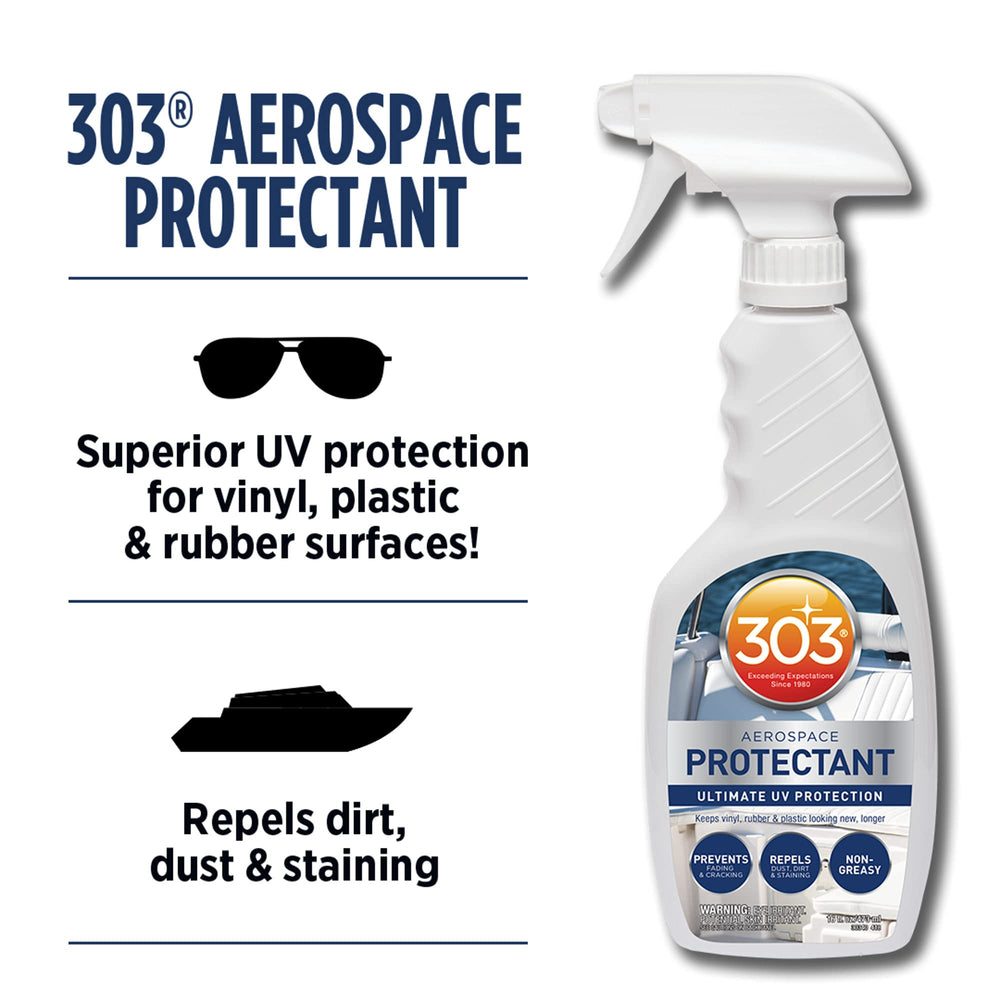 303 Products spraying protectant on vinyl seat for quick restoration