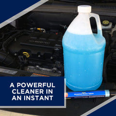 303 Products tablet dropped in car washer reservoir in use, simple refill benefit