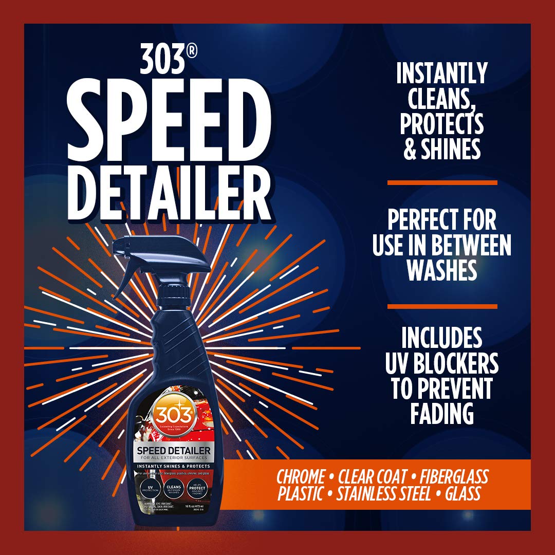 303 Products wiped with microfiber towel delivering quick, streak-free shine