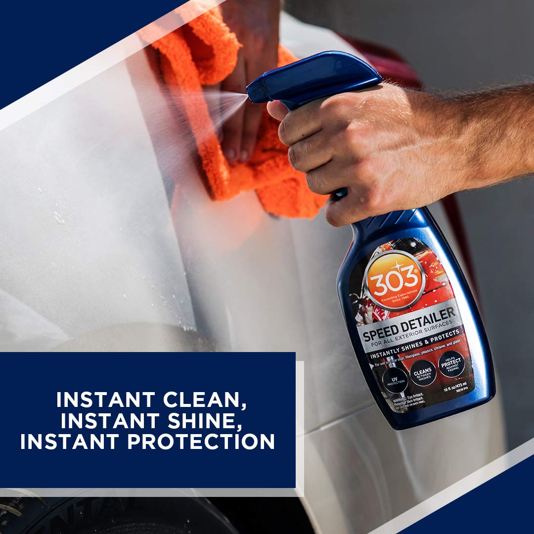 303 Products applied to plastic trim restoring deep color and protection