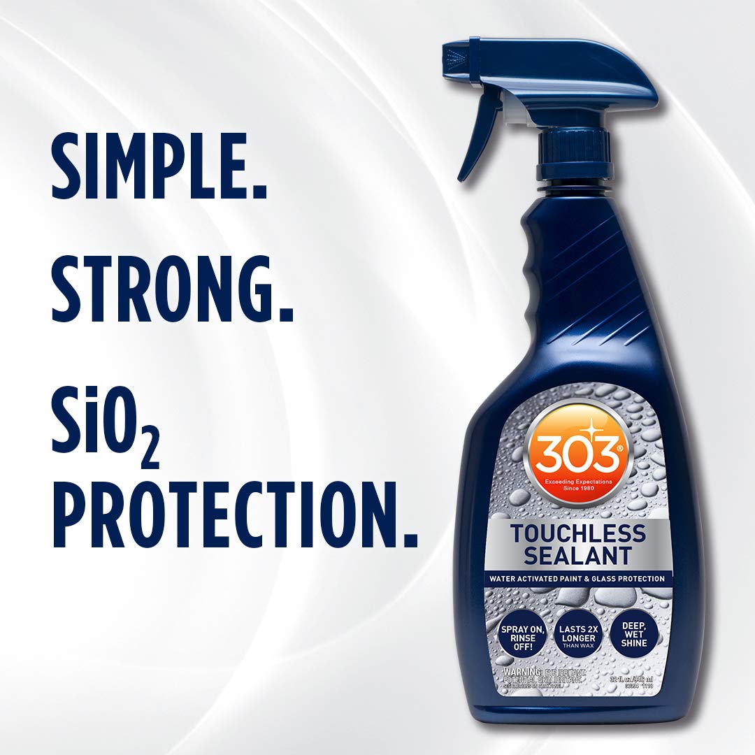 303 Products water beading on vehicle hood revealing strong repellency