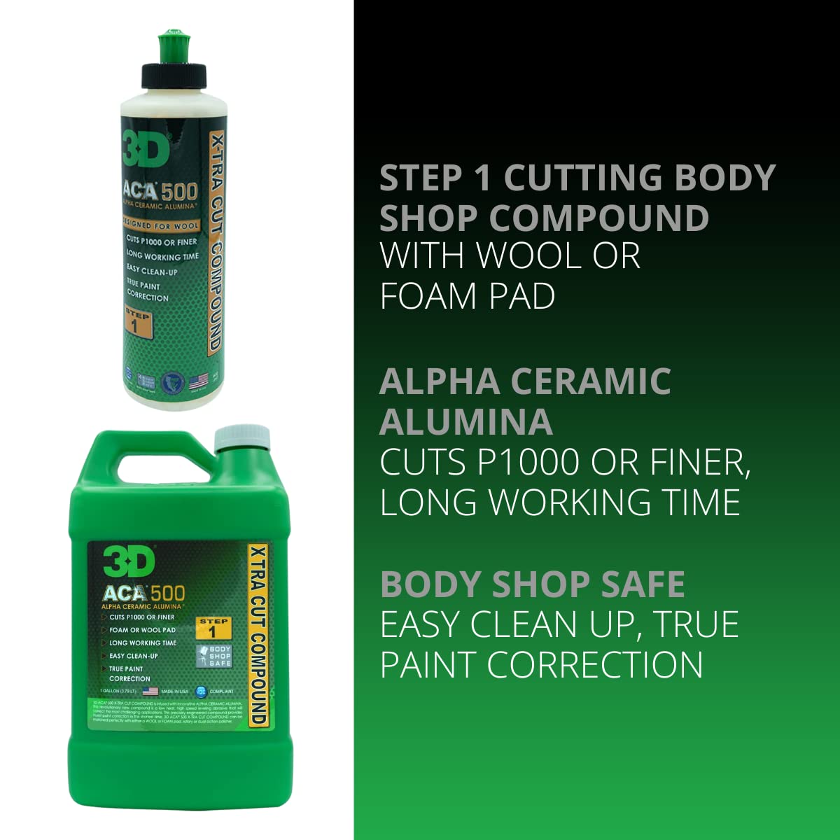 3D ACA 500 applied to a foam pad while polishing a car panel, enabling fast removal of sanding marks