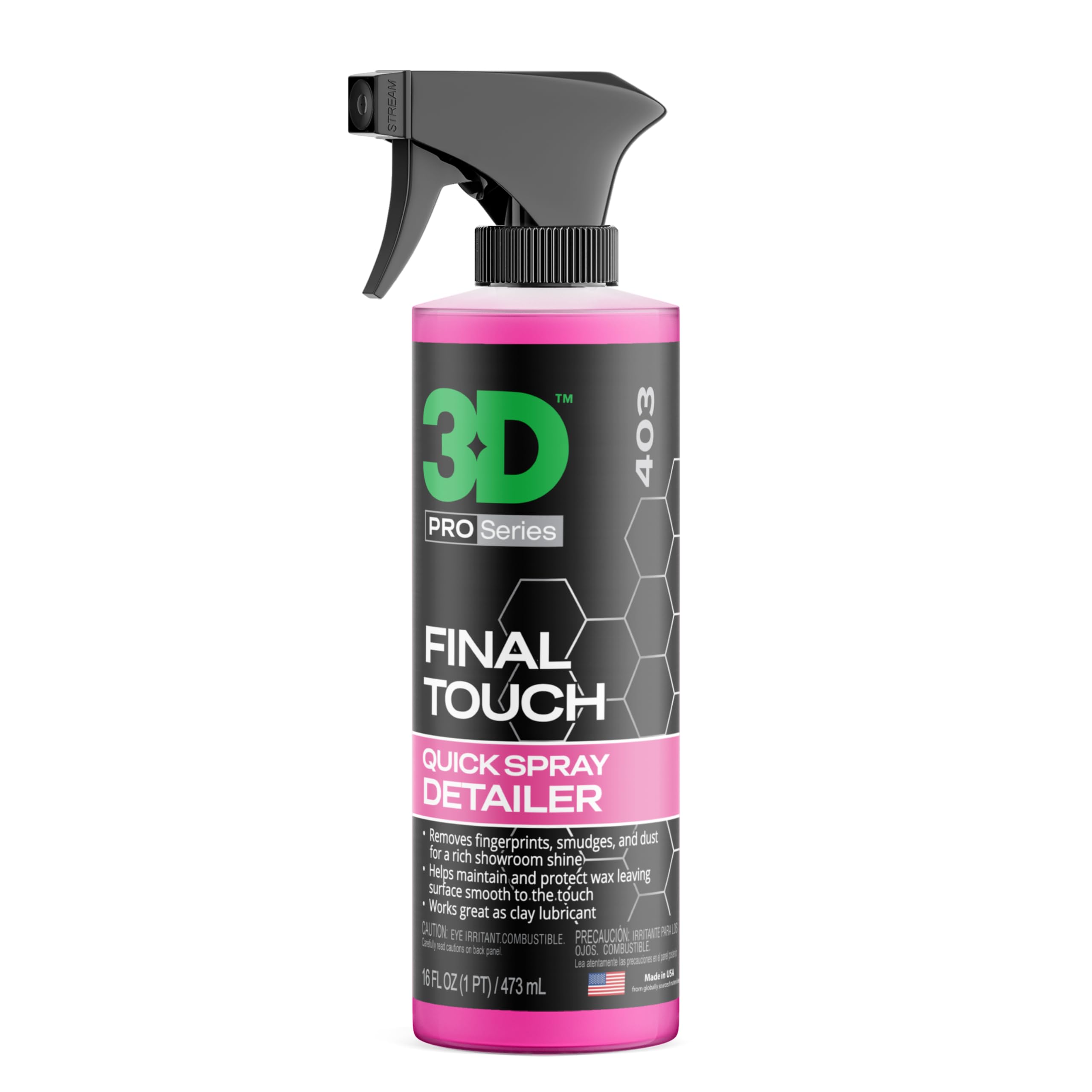 3D Final Touch front label showing 16oz bottle and branding benefit: clarity