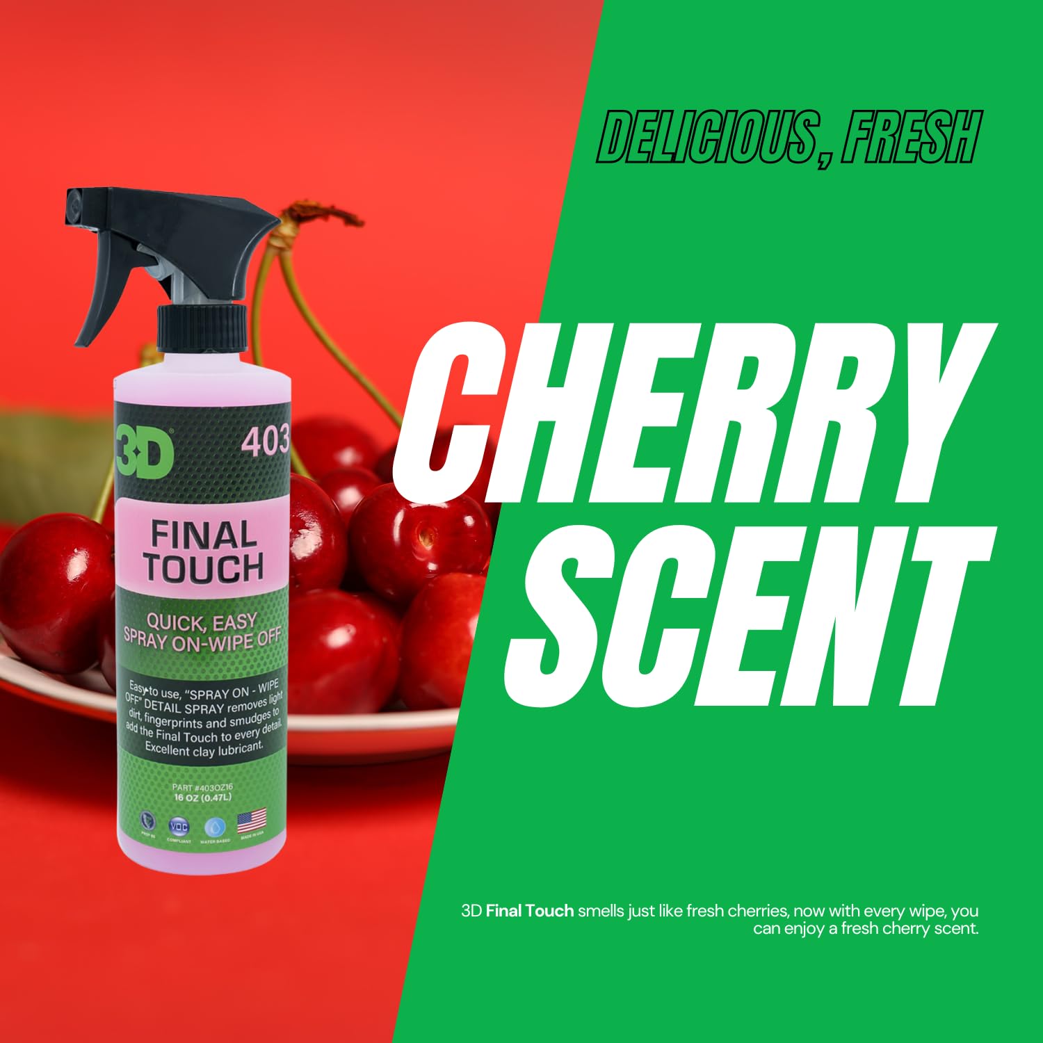 Microfiber wiping with 3D Final Touch revealing instant glossy finish benefit