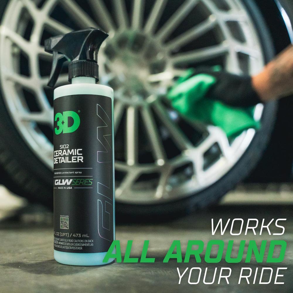3D GLW applied with microfiber demonstrating streak-free buffing benefit