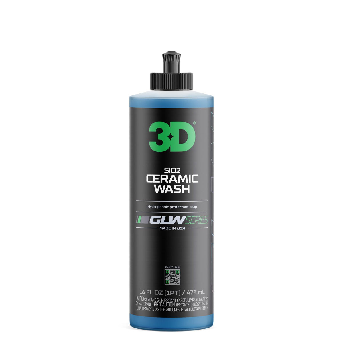 3D GLW Series front label showing product name and 16 oz bottle with standout branding