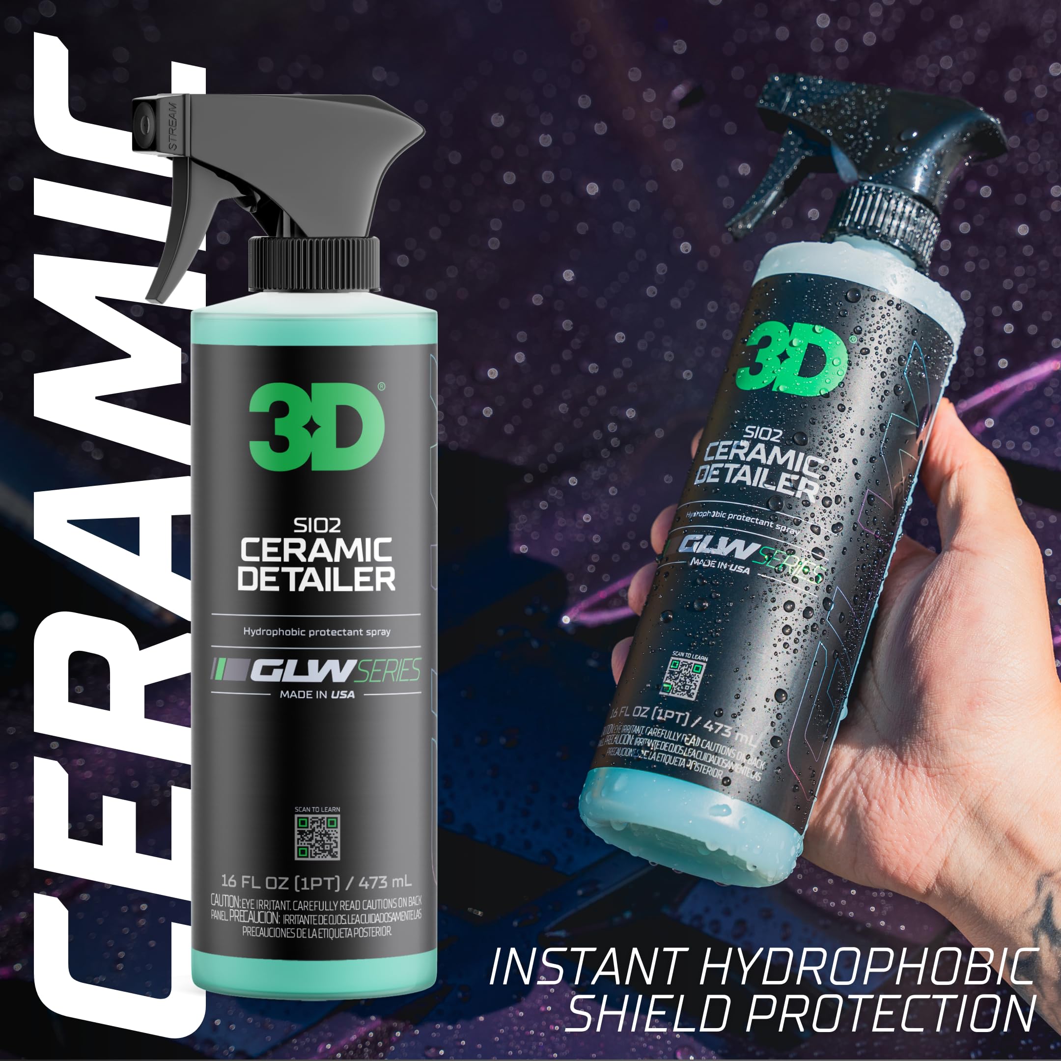 3D GLW spraying close-up illustrating easy spray-and-wipe application benefit