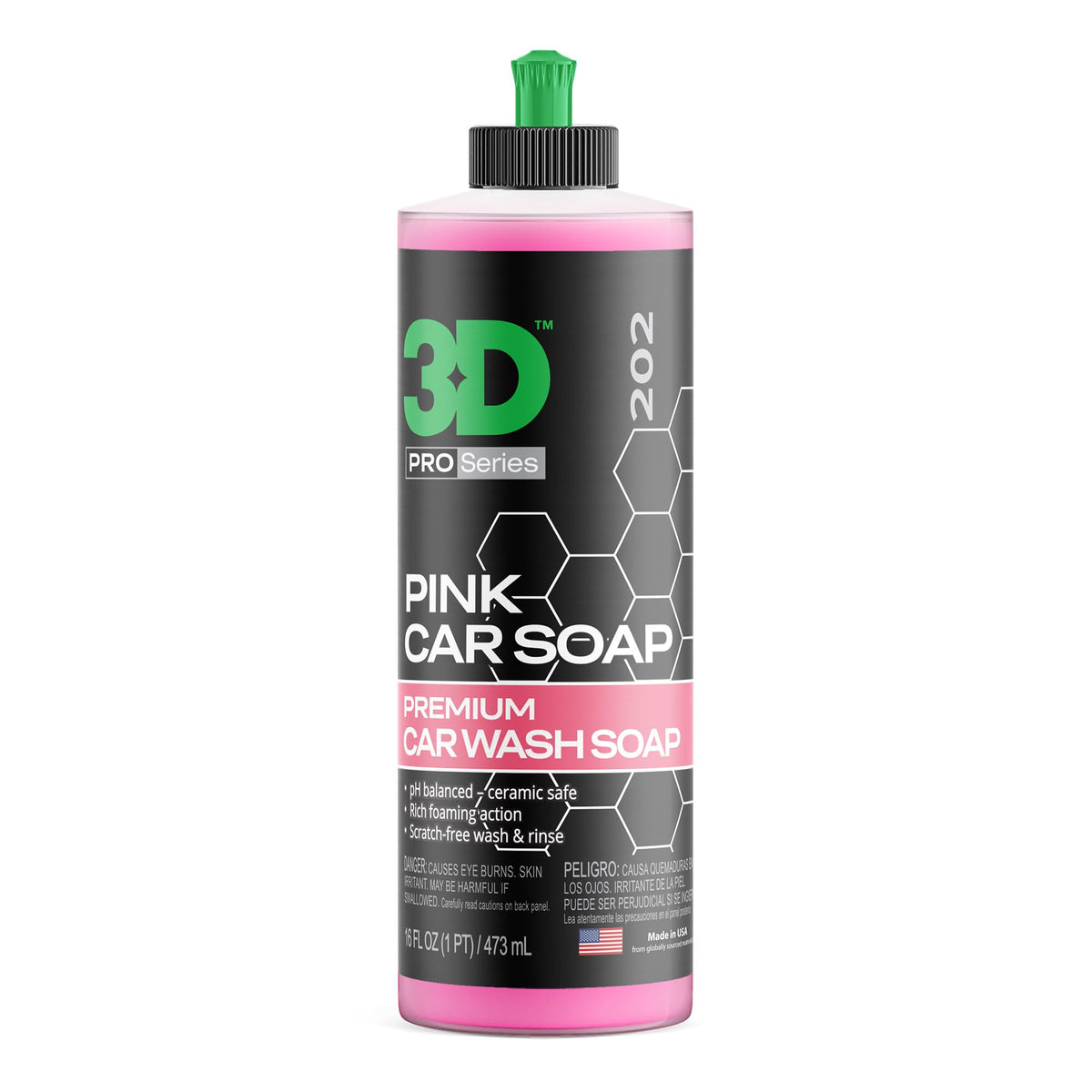 3D bottle front label showing product benefits and easy identification