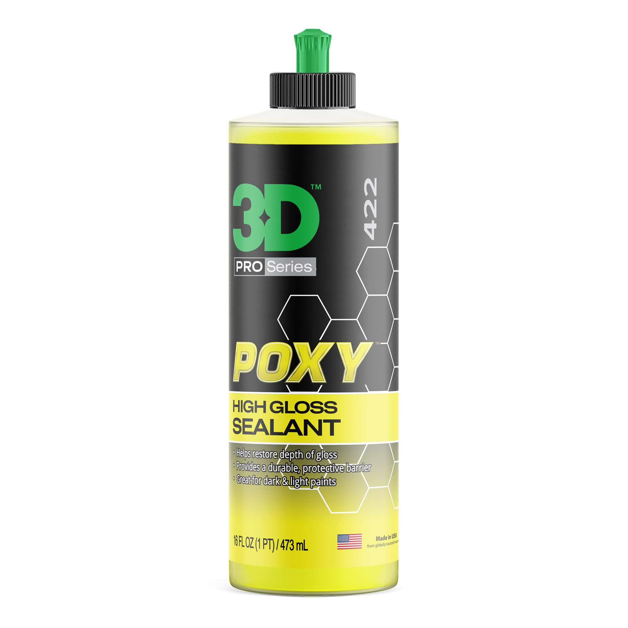 3D POXY front packaging showing 16 oz bottle and label, highlights professional protection