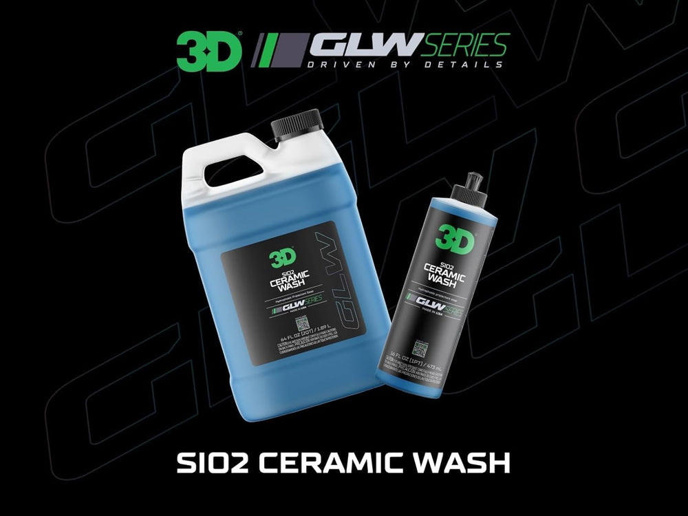 3D SiO2 cleaned car in driveway highlighting deep gloss finish
