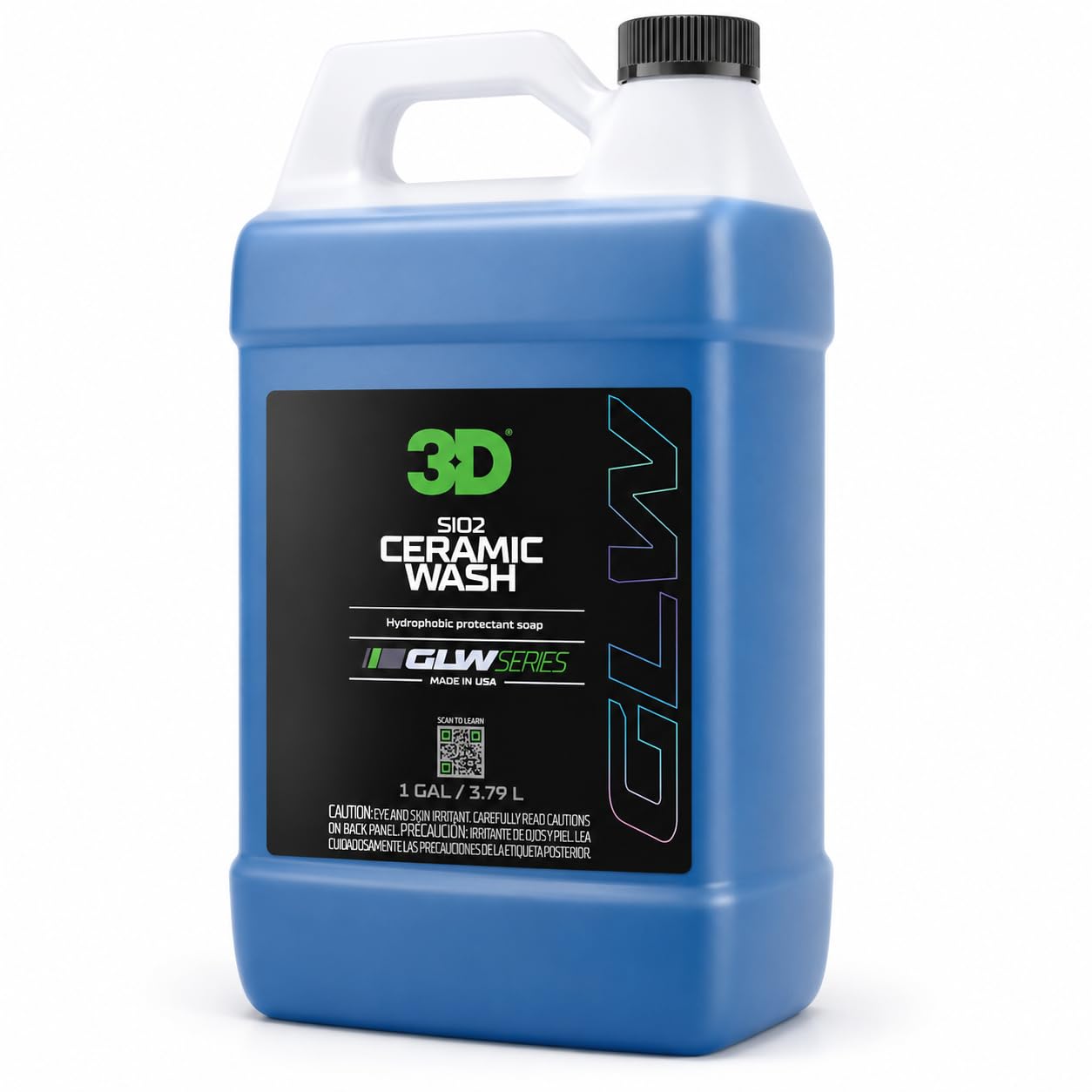 3D SiO2 gallon front label showing product identity and benefit
