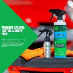 3D Wipe being poured into a spray bottle for easy section application