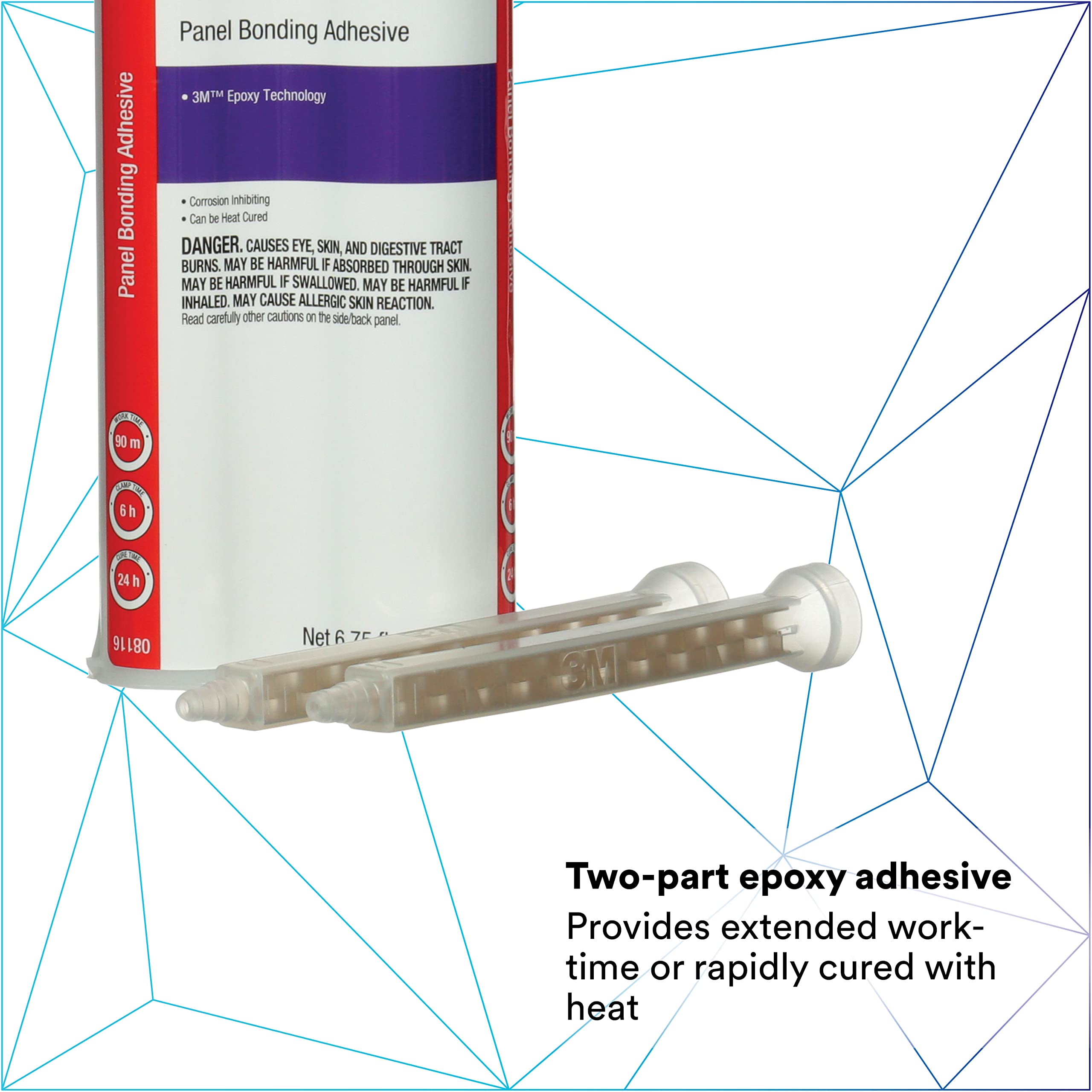 3M adhesive being dispensed with gun showing controlled application benefit