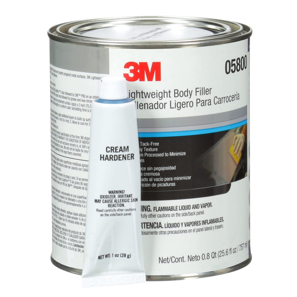 3M body filler 05800 creamy texture close-up demonstrating smooth spreadability for easy application