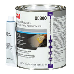 3M body filler 05800 quart beside common tool for scale and workshop-ready volume advantage