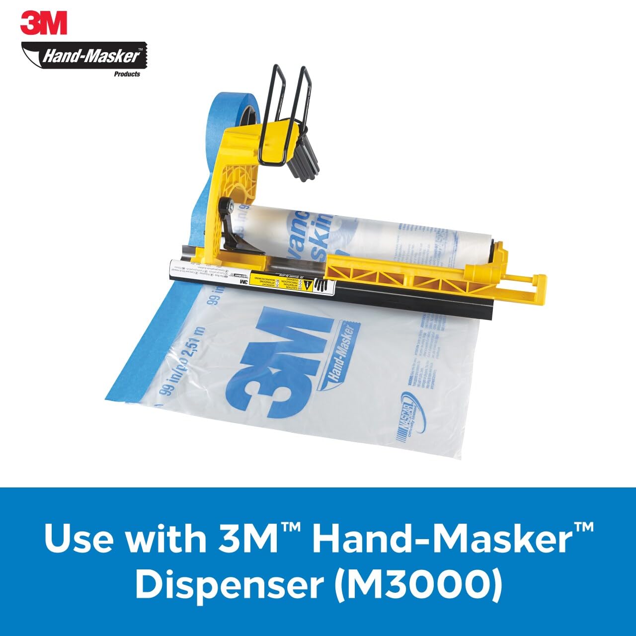 3M FB12 installed on M3000 Hand-Masker demonstrating straight film cutting
