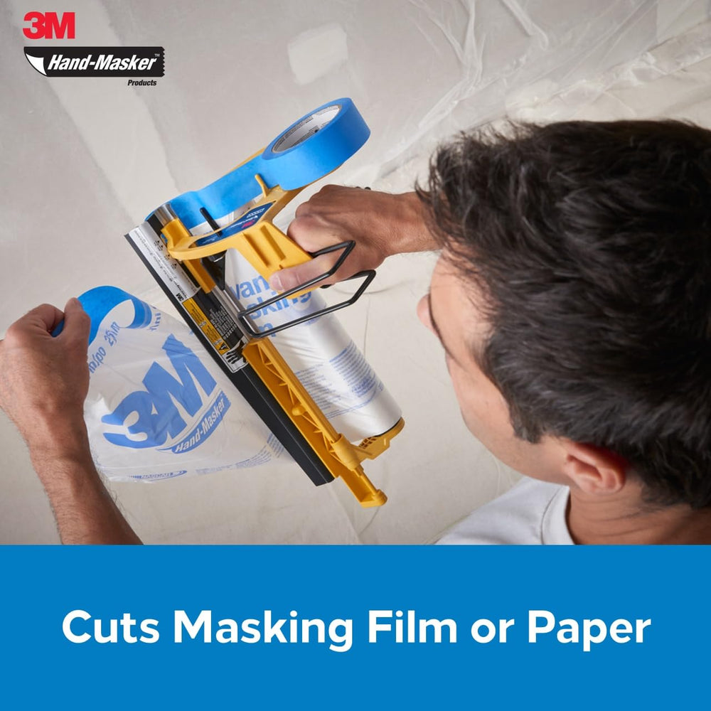 3M FB12 beside ruler to show 12-inch cutting capacity for wide masking rolls