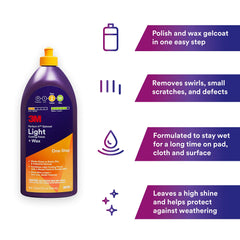 3M gelcoat polish applied with rotary polisher for fast defect removal benefit