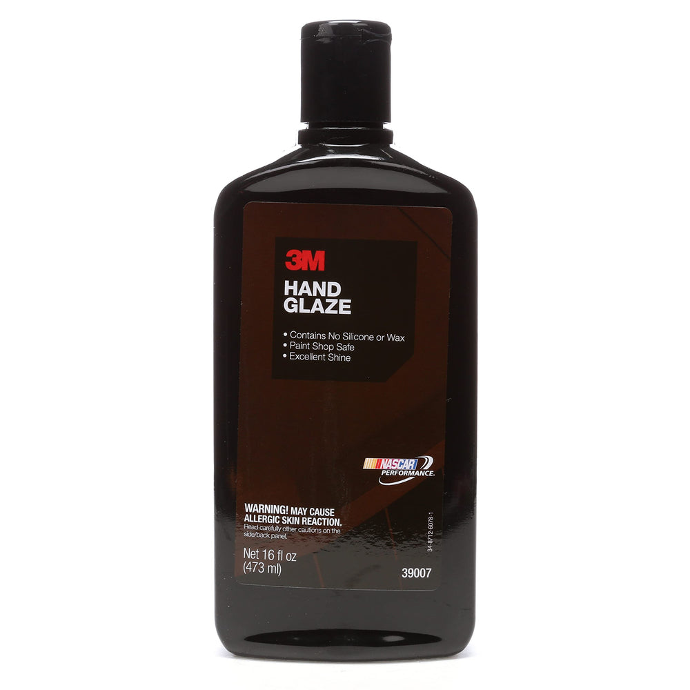 3M hand glaze front label showing product and glossy finish benefit