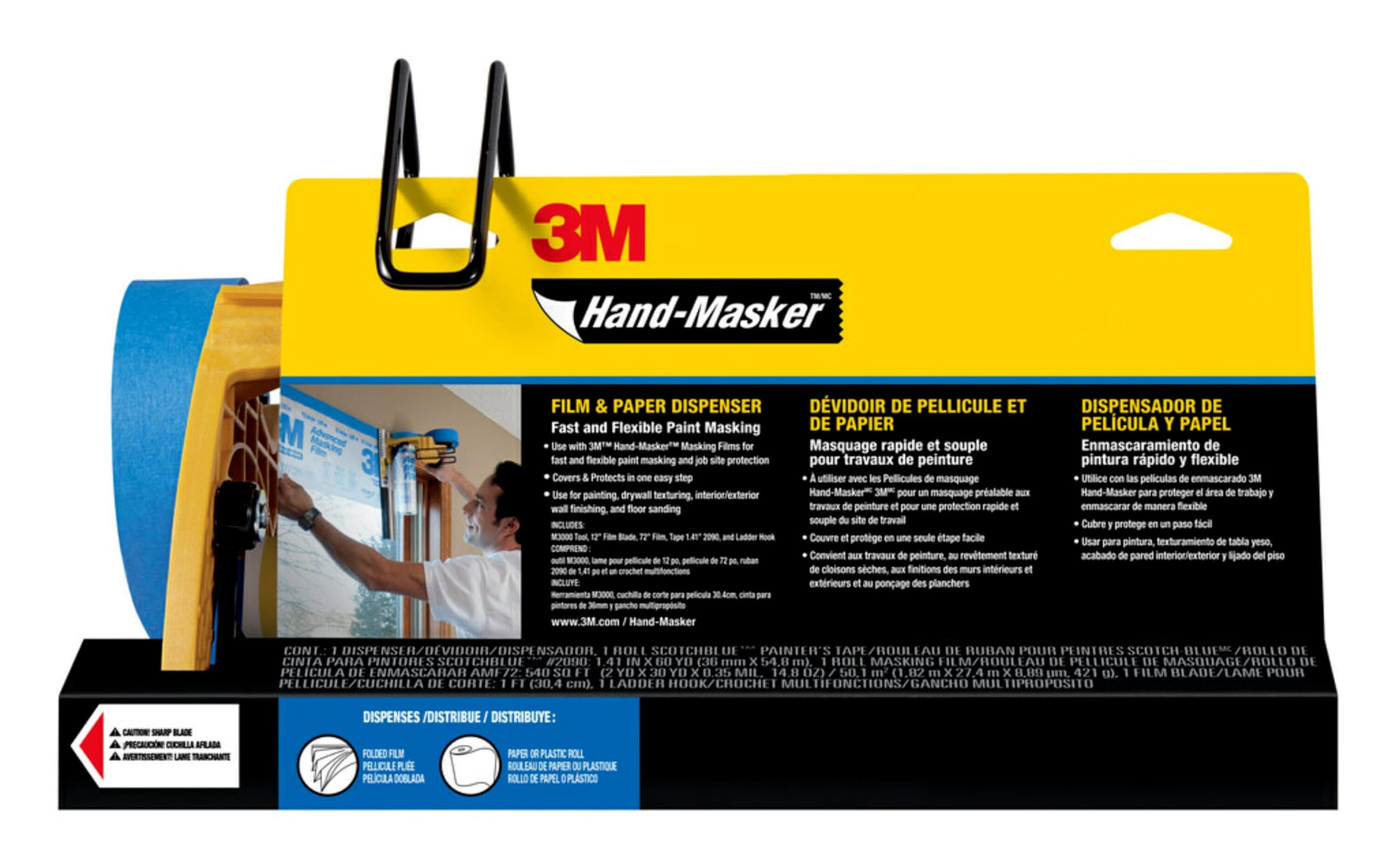 3M Hand-Masker front view showing pre-loaded dispenser and ready-to-use setup
