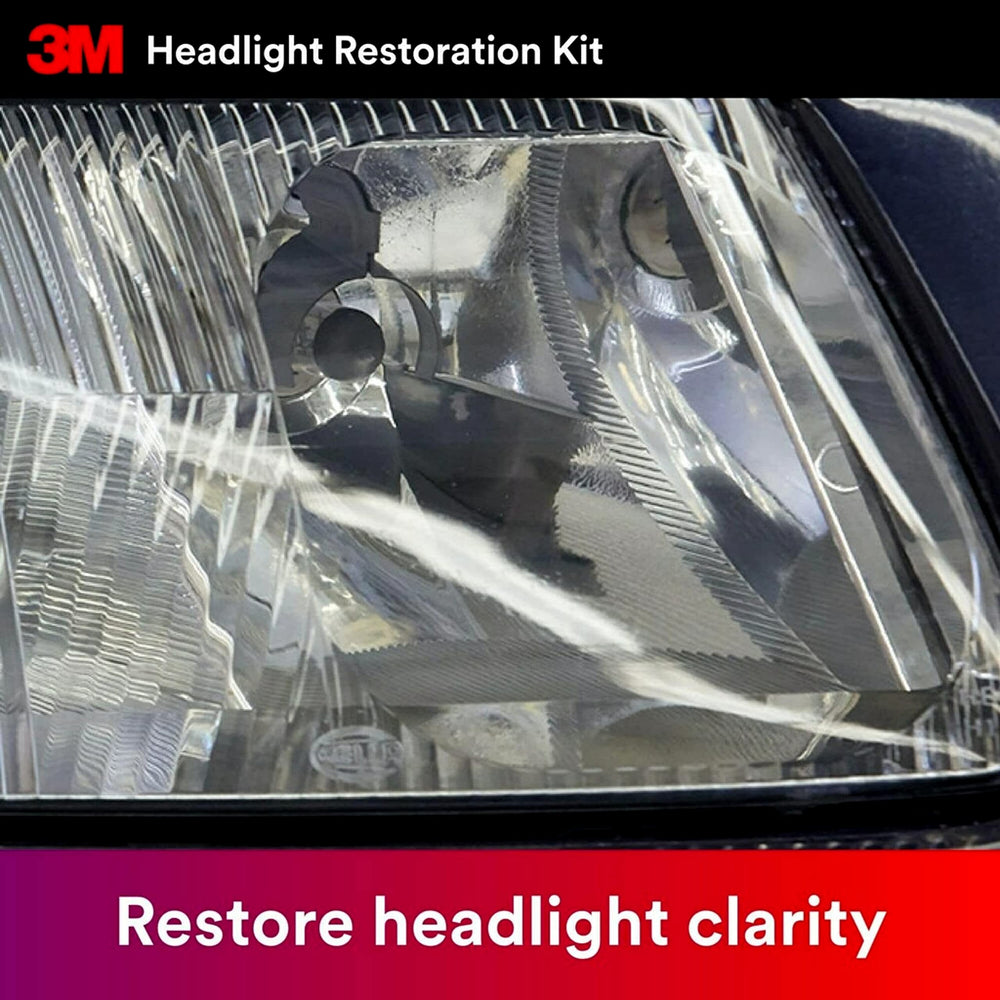3M before and after headlight comparison showing improved clarity