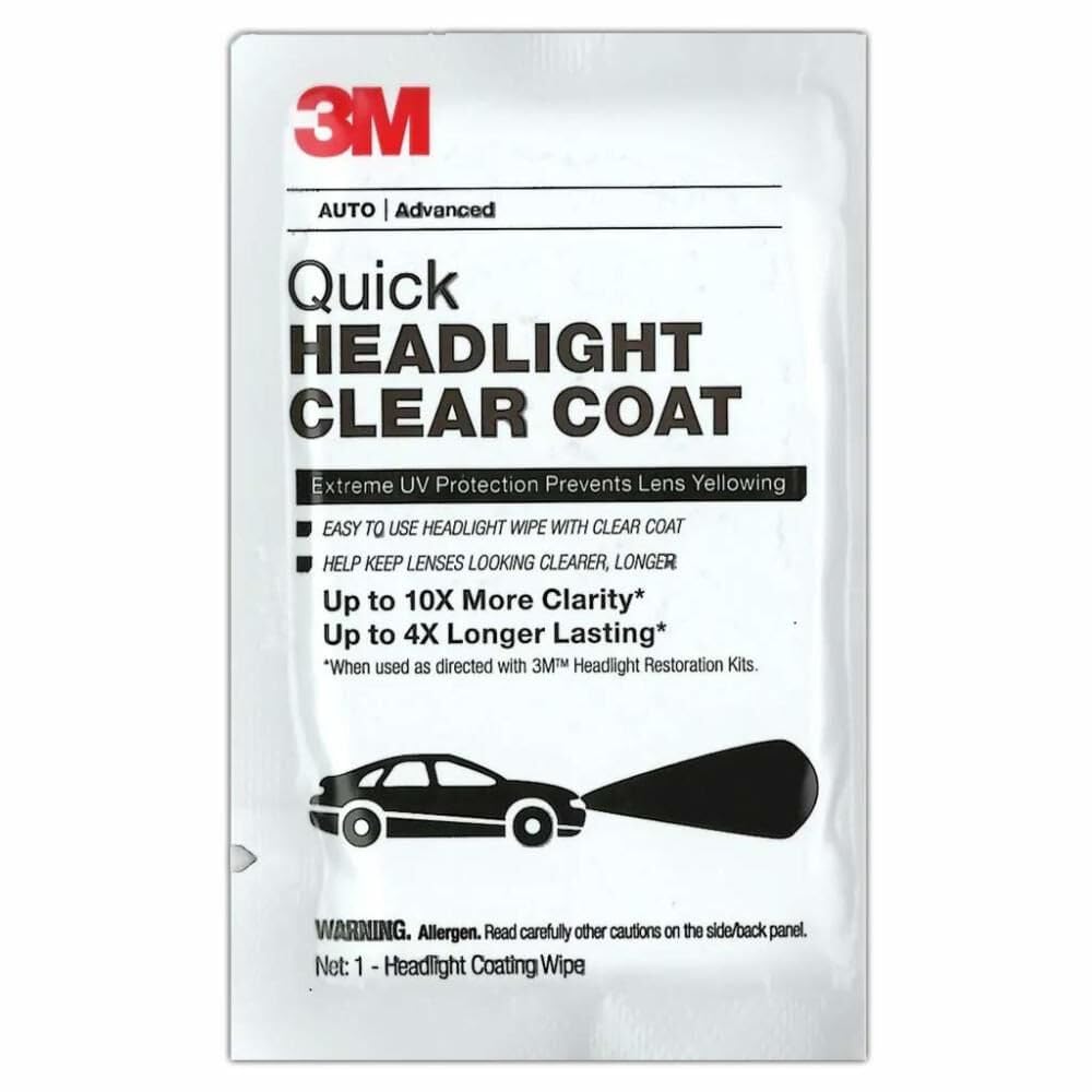 3M headlight clear wipes box front showing contents and fast protection