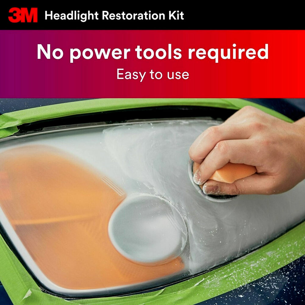3M masked lens prep protecting paint and focusing abrasion area