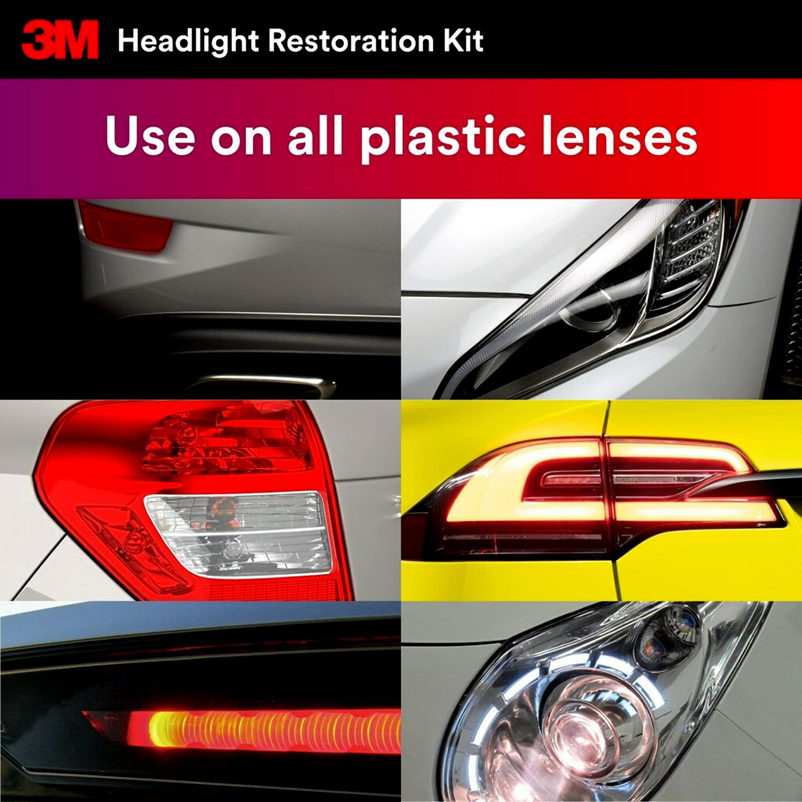 3M restored car headlight on vehicle showcasing renewed appearance